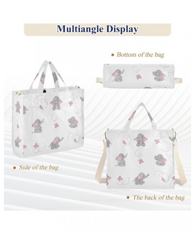 Cute Cartoon Elephant Corduroy Tote Bag for Women Hobo Crossbody Bag Purse Stylish Shoulder Handbag Messenger Bags, S $12.92 ...