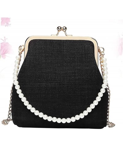 Girls Lunch Bag Trendy Purse Shoulder Tote Bag Woman Handbags Crossbody Purse for Women Pearl Purses for Black $9.80 Crossbod...