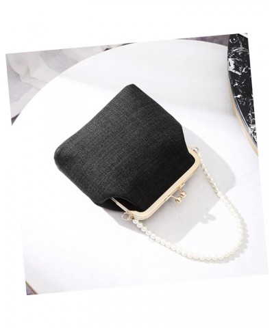 Girls Lunch Bag Trendy Purse Shoulder Tote Bag Woman Handbags Crossbody Purse for Women Pearl Purses for Black $9.80 Crossbod...