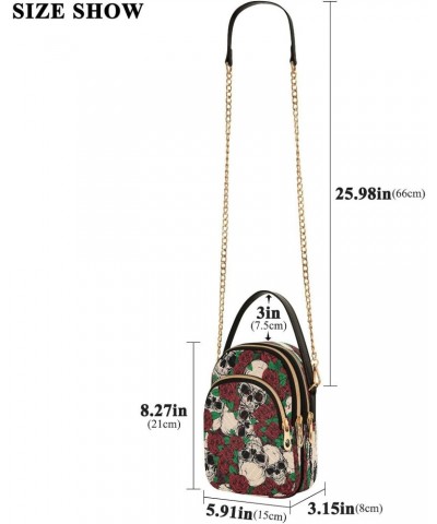 Skulls Roses Crossbody Bags for Women Quilted Chain Crossbody Purses Trendy Red Grunge Cross Body Phone Purse Handbag $10.66 ...