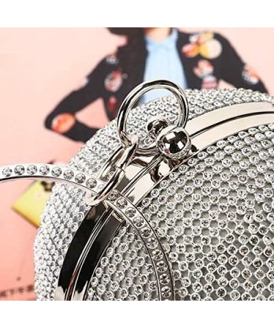 Women Ball Shaped Crystal Handbag Clutch Purse Small Evening Bag Black $21.41 Evening Bags