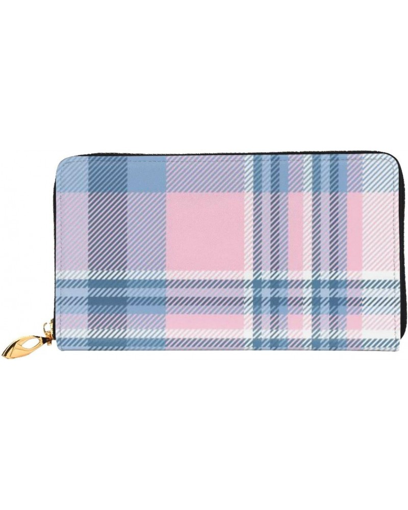 Men'S Women'S Leather Wallet Clutch Bag Cell Phone Purse Wristlet Handbag (Grid Mesh Plaid Tartan) $26.64 Wristlets