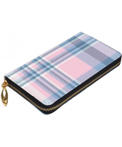 Men'S Women'S Leather Wallet Clutch Bag Cell Phone Purse Wristlet Handbag (Grid Mesh Plaid Tartan) $26.64 Wristlets