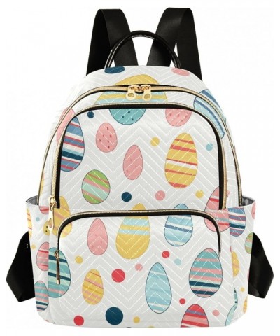 Mini Backpack Purse for Women, Colorful Easter Eggs Travel Bag Casual Daypack Shoulder Bag Medium $18.23 Backpacks