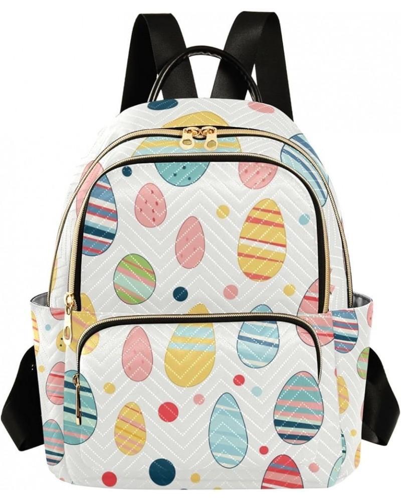 Mini Backpack Purse for Women, Colorful Easter Eggs Travel Bag Casual Daypack Shoulder Bag Medium $18.23 Backpacks