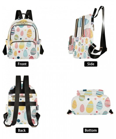 Mini Backpack Purse for Women, Colorful Easter Eggs Travel Bag Casual Daypack Shoulder Bag Medium $18.23 Backpacks