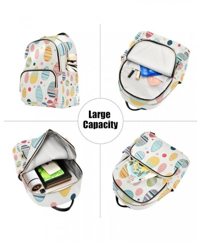 Mini Backpack Purse for Women, Colorful Easter Eggs Travel Bag Casual Daypack Shoulder Bag Medium $18.23 Backpacks