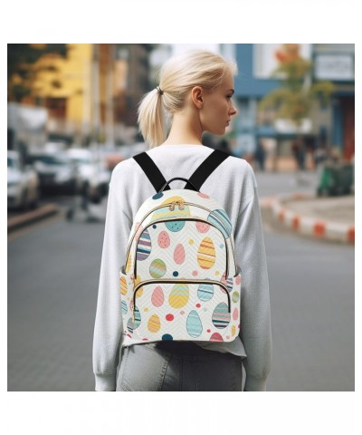 Mini Backpack Purse for Women, Colorful Easter Eggs Travel Bag Casual Daypack Shoulder Bag Medium $18.23 Backpacks