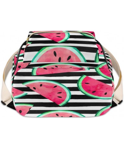 Summer Fruit Mini Backpack Purse for Women, Watermelon Stripe Small Backpack Leather Casual Daypacks Ladies Shoulder Bags $22...