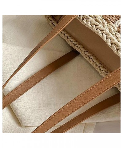 Large Straw Bag Women Straw Purse Straw Tote Bag Beach Handmade Weaving Bag 2024 Khaki $13.60 Totes