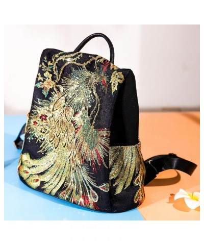 Glitter Embroidery Women Backpack Purse, Fashion Canvas Travel Anti-theft Rucksack Shoulder Bag (Black) Glitter Embroidery $1...