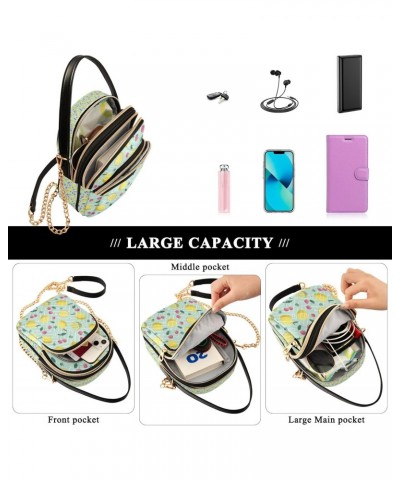 Lemons Cherry Blossom Crossbody Handbags for Women Casual Leather Shoulder Phone Purse $11.18 Crossbody Bags