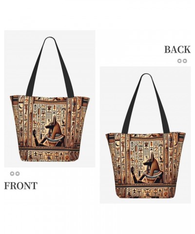 Women Shoulder Bag Egyptian-Hieroglyphs-Symbols Foldable Tote Bag With Zipper Closure Casual Shopping Purse Daily Bag $17.29 ...