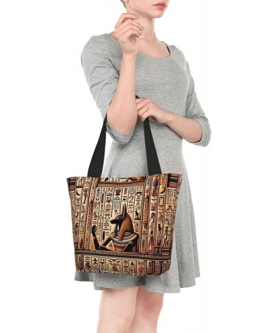 Women Shoulder Bag Egyptian-Hieroglyphs-Symbols Foldable Tote Bag With Zipper Closure Casual Shopping Purse Daily Bag $17.29 ...