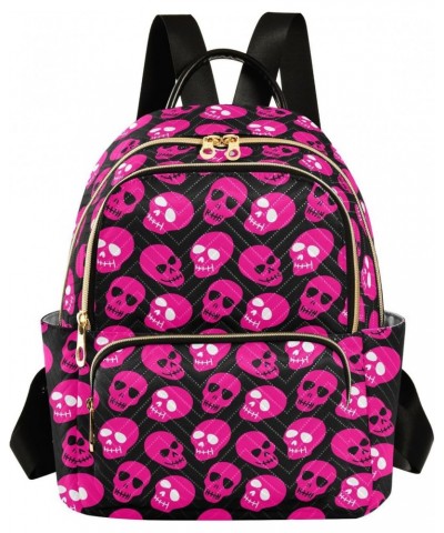 Pink Skulls Fashion Backpack Purse for Women Multipurpose Casual Daypack with Multi Pockets & Secured Zipper Anti-Theft Rucks...