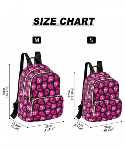 Pink Skulls Fashion Backpack Purse for Women Multipurpose Casual Daypack with Multi Pockets & Secured Zipper Anti-Theft Rucks...