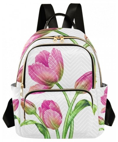 Small Backpack for Women Travel Bag Tulip Flower Daypack Purse Fashion Shoulder Bag Rucksack Small B584 $11.70 Backpacks