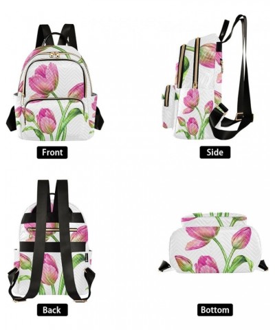 Small Backpack for Women Travel Bag Tulip Flower Daypack Purse Fashion Shoulder Bag Rucksack Small B584 $11.70 Backpacks