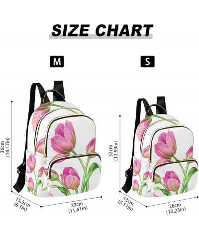 Small Backpack for Women Travel Bag Tulip Flower Daypack Purse Fashion Shoulder Bag Rucksack Small B584 $11.70 Backpacks