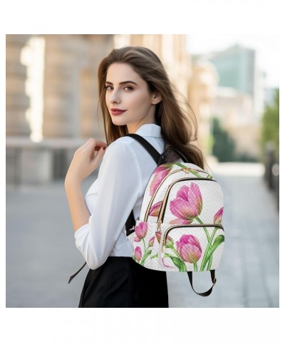 Small Backpack for Women Travel Bag Tulip Flower Daypack Purse Fashion Shoulder Bag Rucksack Small B584 $11.70 Backpacks