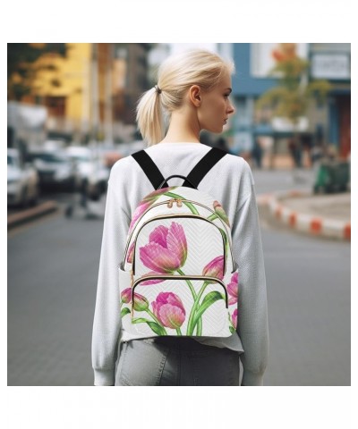 Small Backpack for Women Travel Bag Tulip Flower Daypack Purse Fashion Shoulder Bag Rucksack Small B584 $11.70 Backpacks