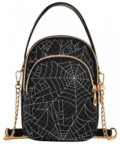 Halloween Spider Web Crossbody Bags for Women Crossbody Purse Bag Cell Phone Bag with Chain Strap for Gifts Women $11.70 Cros...