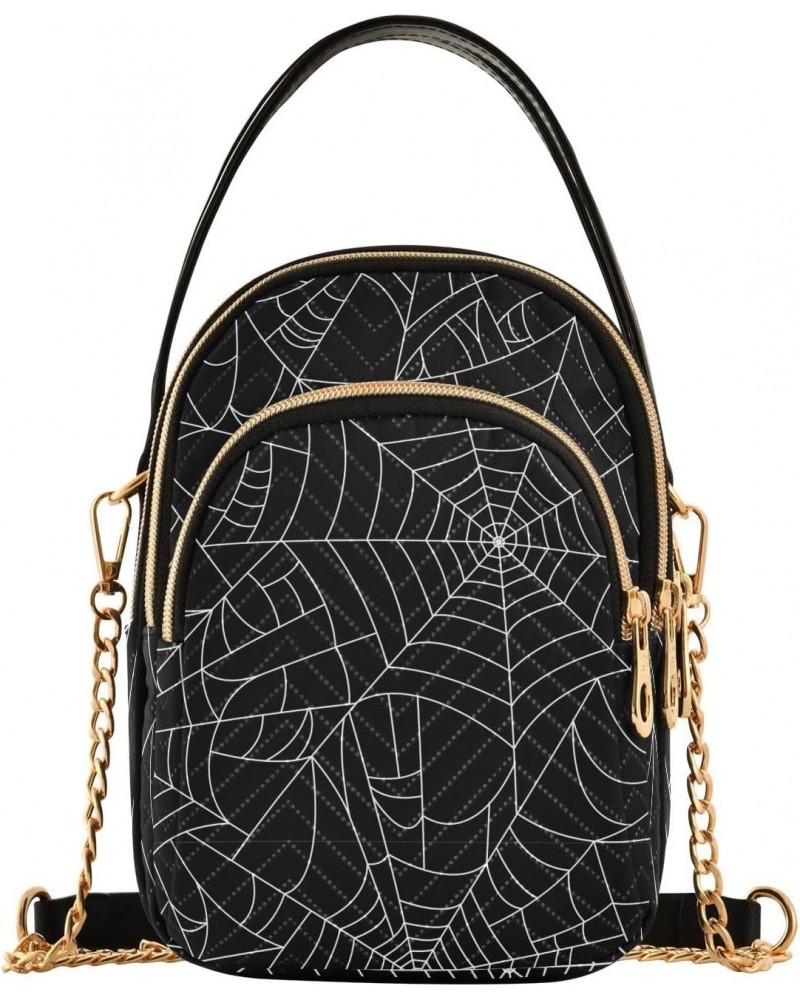 Halloween Spider Web Crossbody Bags for Women Crossbody Purse Bag Cell Phone Bag with Chain Strap for Gifts Women $11.70 Cros...