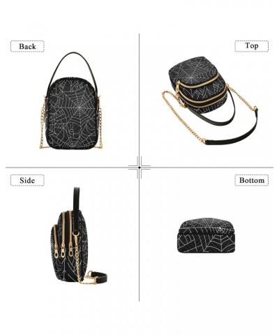 Halloween Spider Web Crossbody Bags for Women Crossbody Purse Bag Cell Phone Bag with Chain Strap for Gifts Women $11.70 Cros...