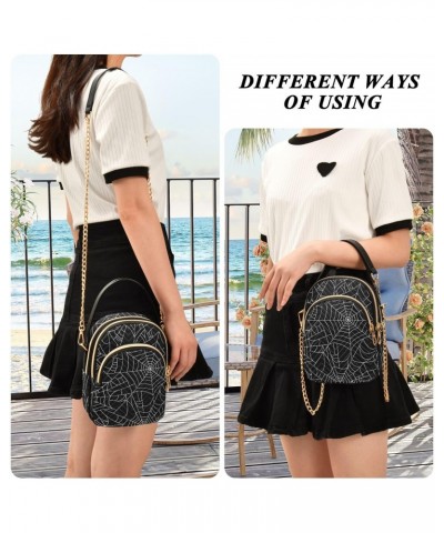 Halloween Spider Web Crossbody Bags for Women Crossbody Purse Bag Cell Phone Bag with Chain Strap for Gifts Women $11.70 Cros...