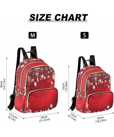 Snowflakes Stars Red Women Backpack Purse Ladies Fashion Shoulder Bag Daypack Travel Bag 10L Medium $14.35 Backpacks