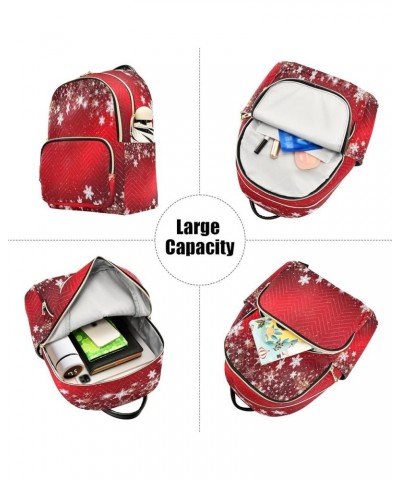 Snowflakes Stars Red Women Backpack Purse Ladies Fashion Shoulder Bag Daypack Travel Bag 10L Medium $14.35 Backpacks