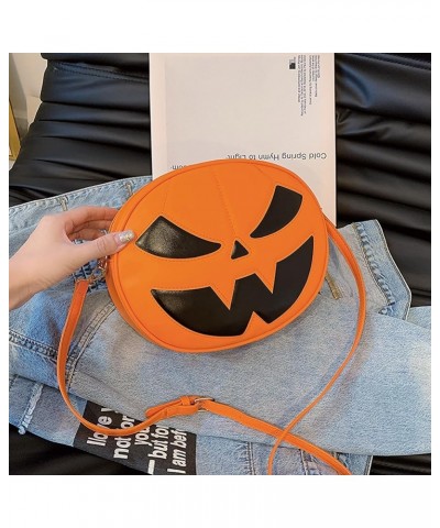 Women Halloween Crossbody Purse Pumpkin Cell Phone Purse Zipper Messenger Bag Cute Halloween Pumpkin Candy Bag E $10.85 Cross...