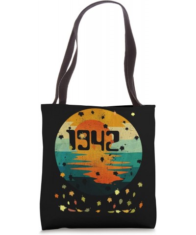 1942 Tee 80 Year Old Retro Autumn Fall Leaves 80th Birthday Tote Bag $10.73 Totes