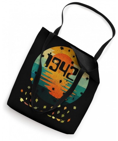 1942 Tee 80 Year Old Retro Autumn Fall Leaves 80th Birthday Tote Bag $10.73 Totes