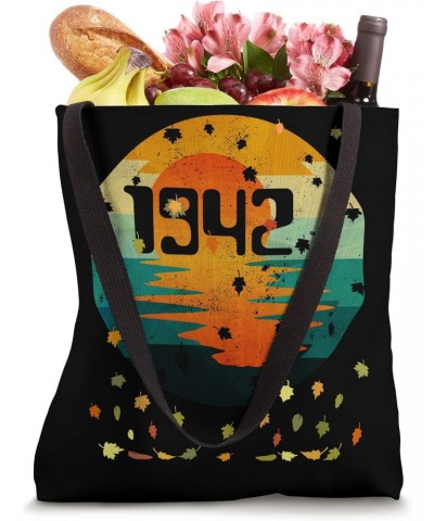 1942 Tee 80 Year Old Retro Autumn Fall Leaves 80th Birthday Tote Bag $10.73 Totes