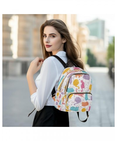 Fashion Backpack Mini Backpack Purse Casual Daily Backpack Colorful Cat for Travel for College Work Small $15.30 Backpacks