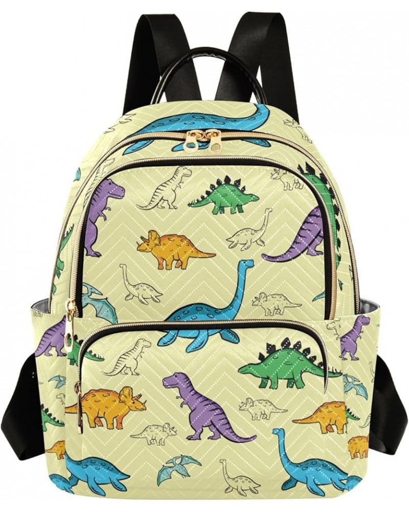 Women Backpack Funny Cartoon Dinosaur Anti-Theft Travel Backpack with Luggage Belt Lightweight Handbag Lady Purse Roomy Doubl...