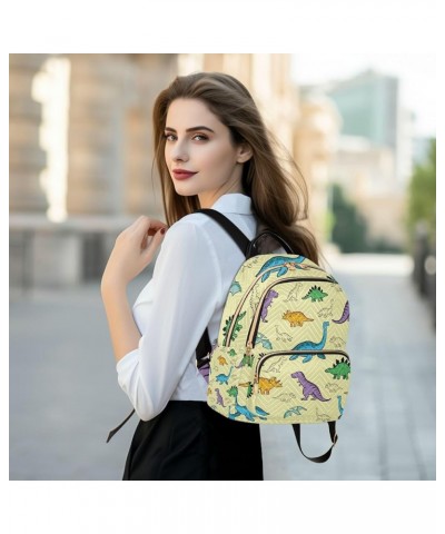 Women Backpack Funny Cartoon Dinosaur Anti-Theft Travel Backpack with Luggage Belt Lightweight Handbag Lady Purse Roomy Doubl...