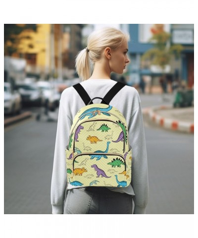 Women Backpack Funny Cartoon Dinosaur Anti-Theft Travel Backpack with Luggage Belt Lightweight Handbag Lady Purse Roomy Doubl...