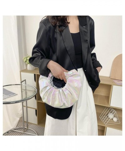 Handbag Pleated Sequin Ring Tote Bag Versatile European And American Fashion PU Simple Coin Purse For Women Ladies Silver $32...