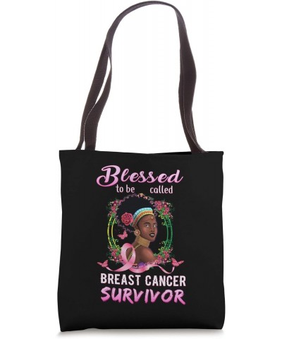 African American Breast Cancer Shirts Women Blessed Survivor Tote Bag $12.71 Totes