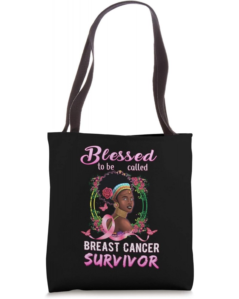 African American Breast Cancer Shirts Women Blessed Survivor Tote Bag $12.71 Totes