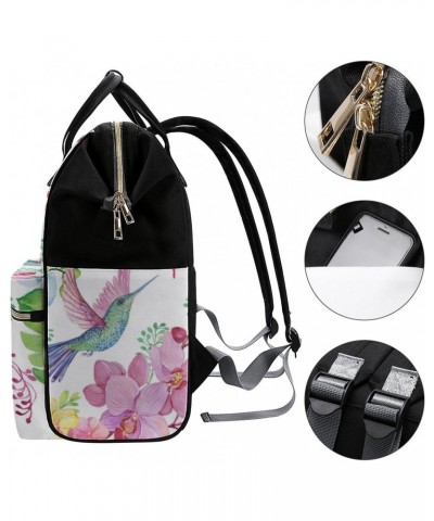 Floral Pattern Travel Backpack Mommy Bag for Women, Casual Daypack Backpack, Handbag Black $21.20 Backpacks