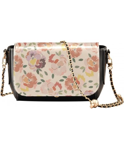 Watercolor Flowers Medium Crossbody Purses Womens Waterproof Black Bag with Credit Card Slots Sport Sling Bag $22.39 Crossbod...