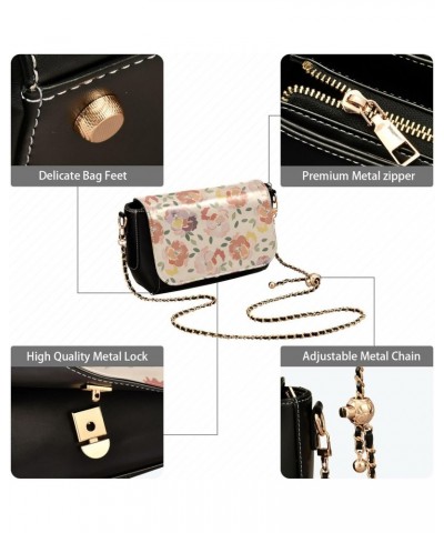 Watercolor Flowers Medium Crossbody Purses Womens Waterproof Black Bag with Credit Card Slots Sport Sling Bag $22.39 Crossbod...