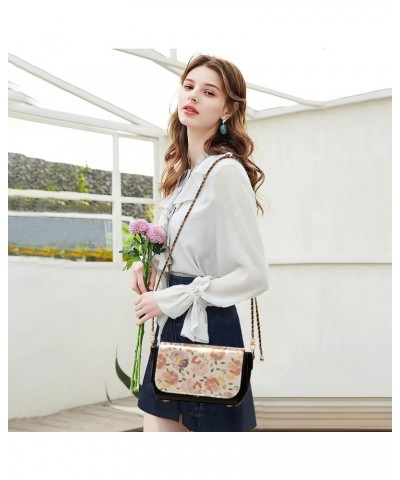 Watercolor Flowers Medium Crossbody Purses Womens Waterproof Black Bag with Credit Card Slots Sport Sling Bag $22.39 Crossbod...