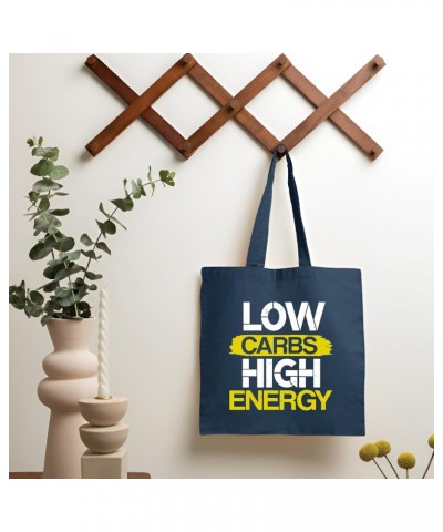 Keto Diet Gift Low Carbs High Energy Gifts For Dieters and HealthConscious People Navy Black Multicolor Canvas Tote Bag $18.3...