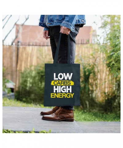 Keto Diet Gift Low Carbs High Energy Gifts For Dieters and HealthConscious People Navy Black Multicolor Canvas Tote Bag $18.3...