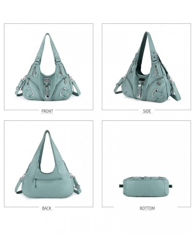 Angelkiss Hobo Purses and handbags for Women Satchel Handbag Women Purses Large Daily Shoulder Bags 8901bean Green $20.16 Hob...