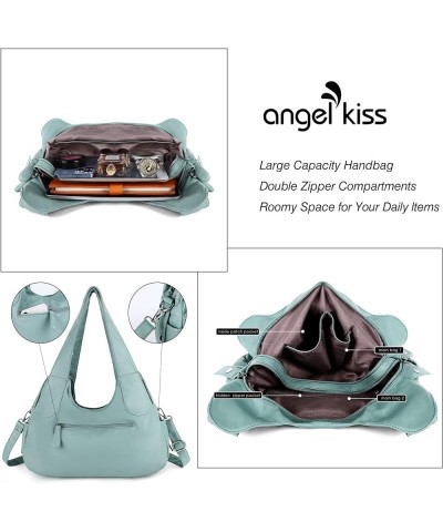 Angelkiss Hobo Purses and handbags for Women Satchel Handbag Women Purses Large Daily Shoulder Bags 8901bean Green $20.16 Hob...